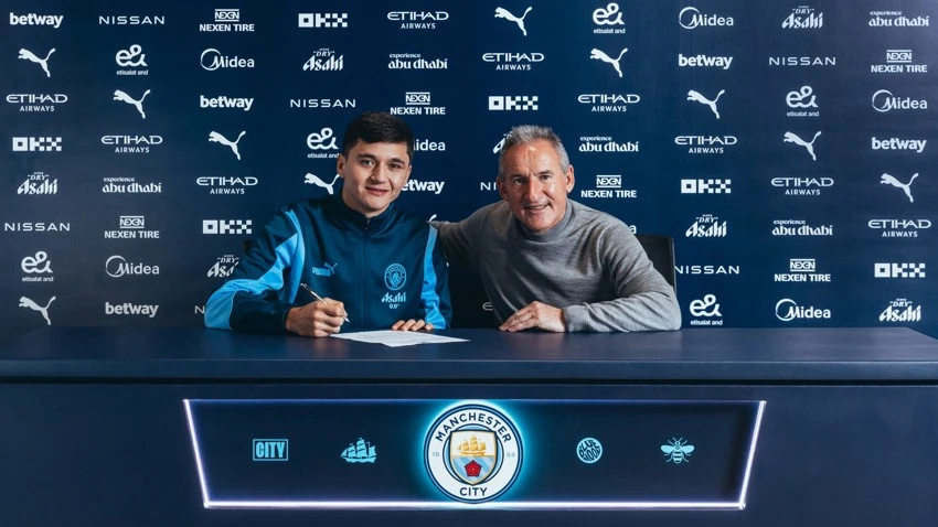 Pemain anyar Manchester City, Abdukodir Khusanov. (Foto/mancity.com)