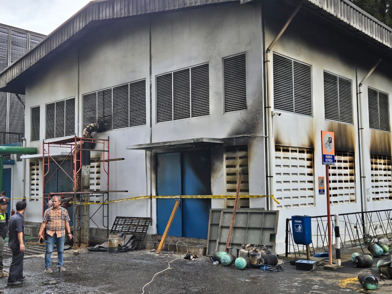 Ruangan induk mesin AC Panin Bank. (BeritaNasional/doc. Humas Polri)