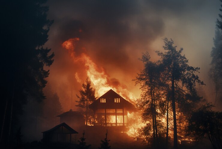 Ilustrasi kebakaran rumah. (FotoFreepik)