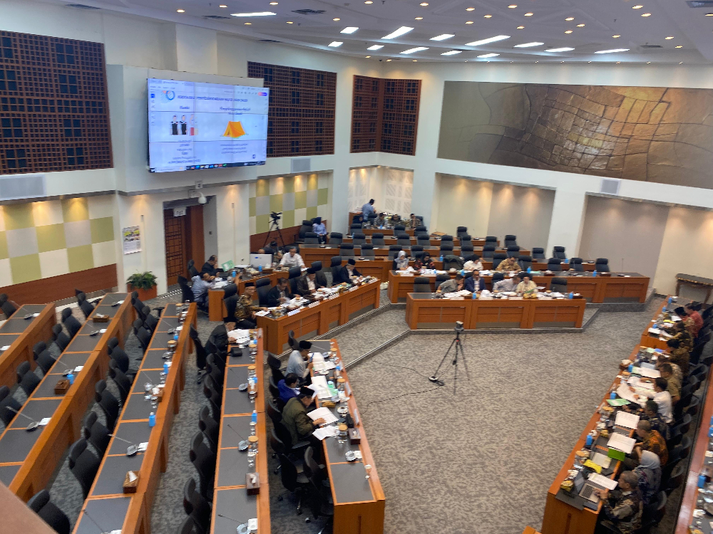 Suasana rapat Komisi VIII DPR bersama Kemenag di Kompleks Parlemen. (BeritaNasional/Ahda)