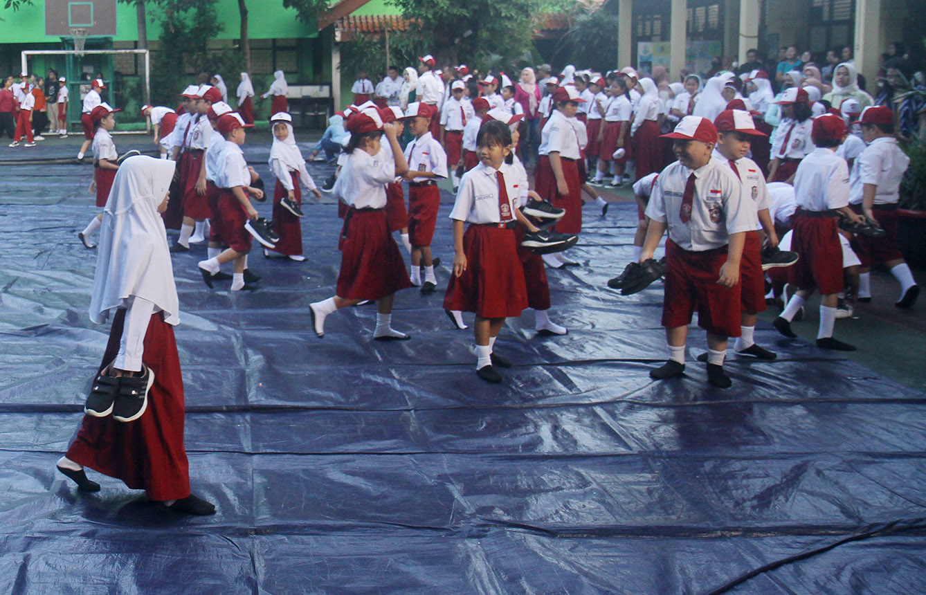 Siswa sekolah di Jakarta. (BeritaNasional/Oke Atmaja).