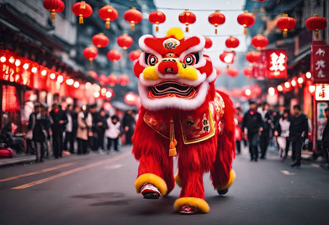 Ilustrasi barongsai. (Foto/Pixabay)