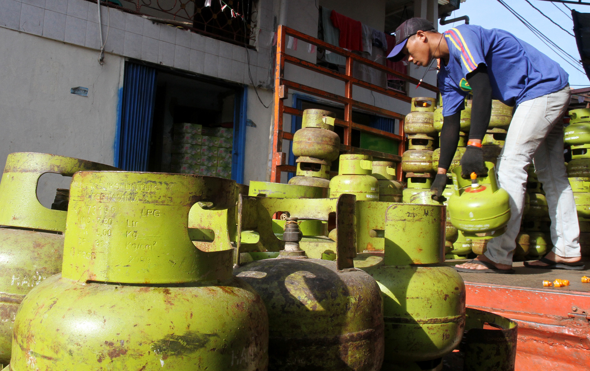 Gas elpiji 3 kilogram. (BeritaNasional/Oke Atmaja).