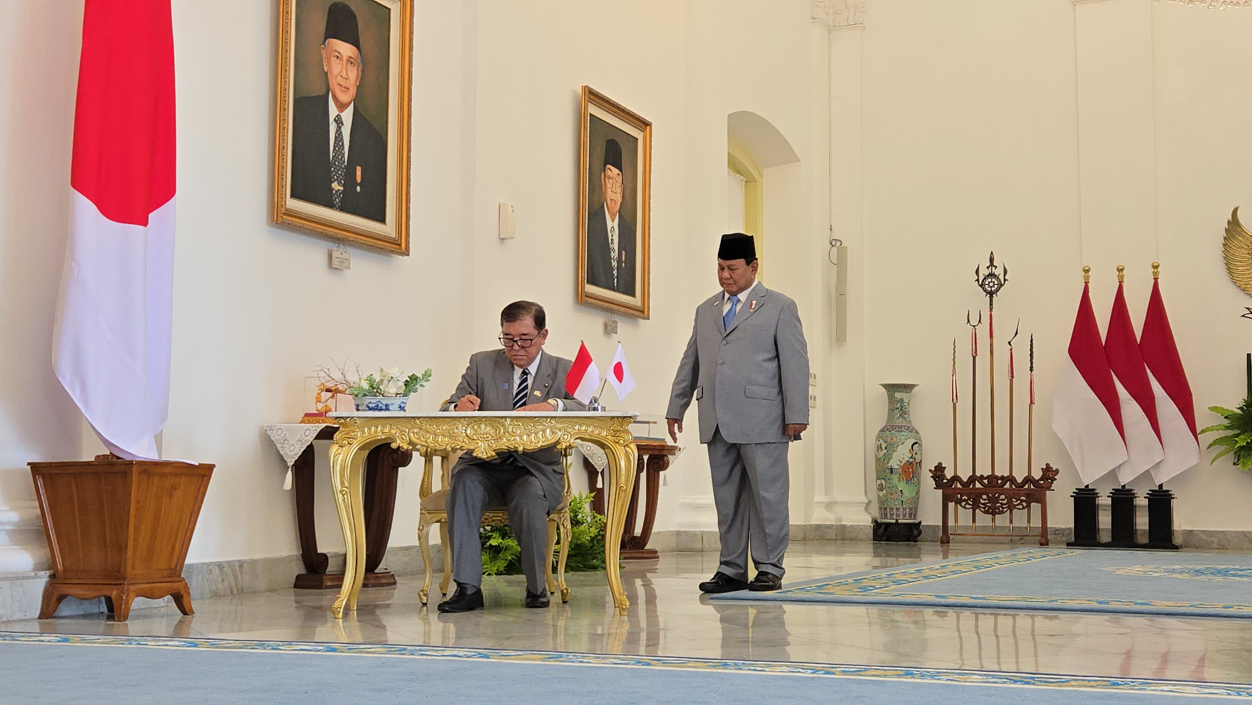 PM Jepang Shigeru Ishiba dan Presiden Prabowo Subianto di Istana Bogor (BeritaNasional/Bachtiarudin Alam)