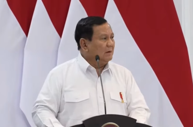 Presiden Prabowo Subianto. (Foto/Tangkapan Layar)