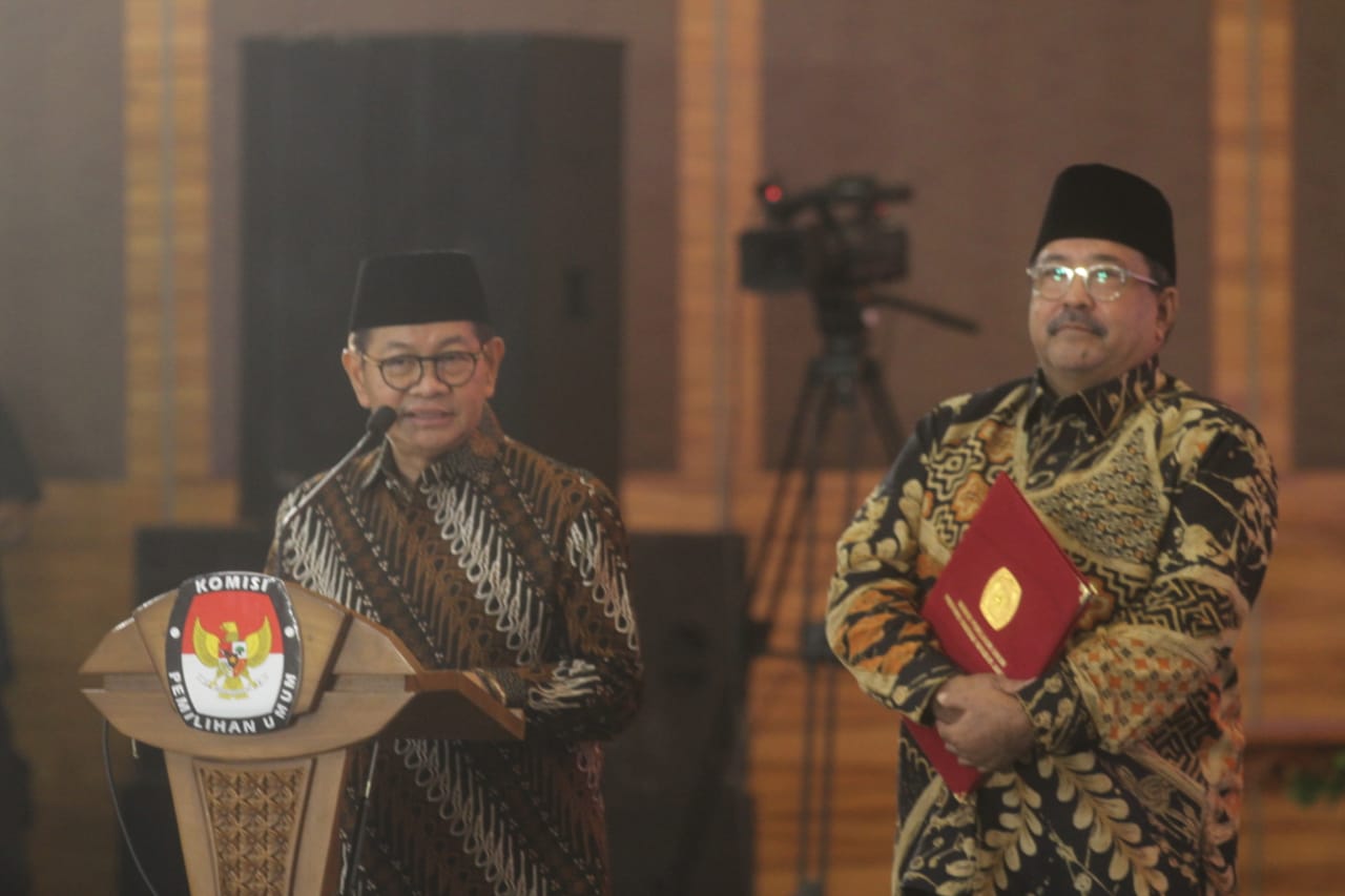 Gubernur dan wakil gubernur terpilih Pramono Anung-Rano Karno (BeritaNasional/Oke Atmaja)