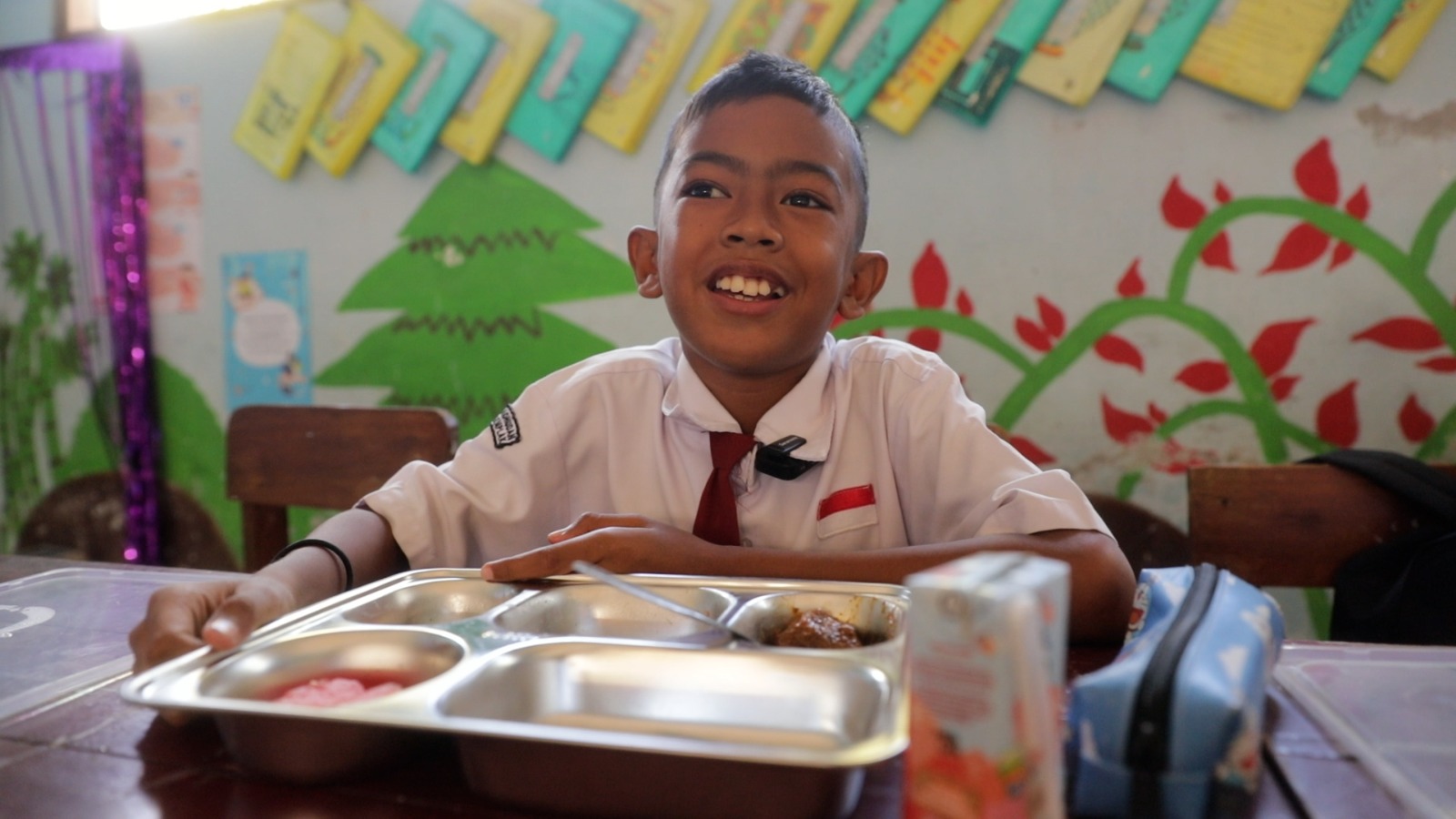 Siswa SD di Boyolali menikmati program Makan Bergizi Gratis. (Foto/Istimewa)