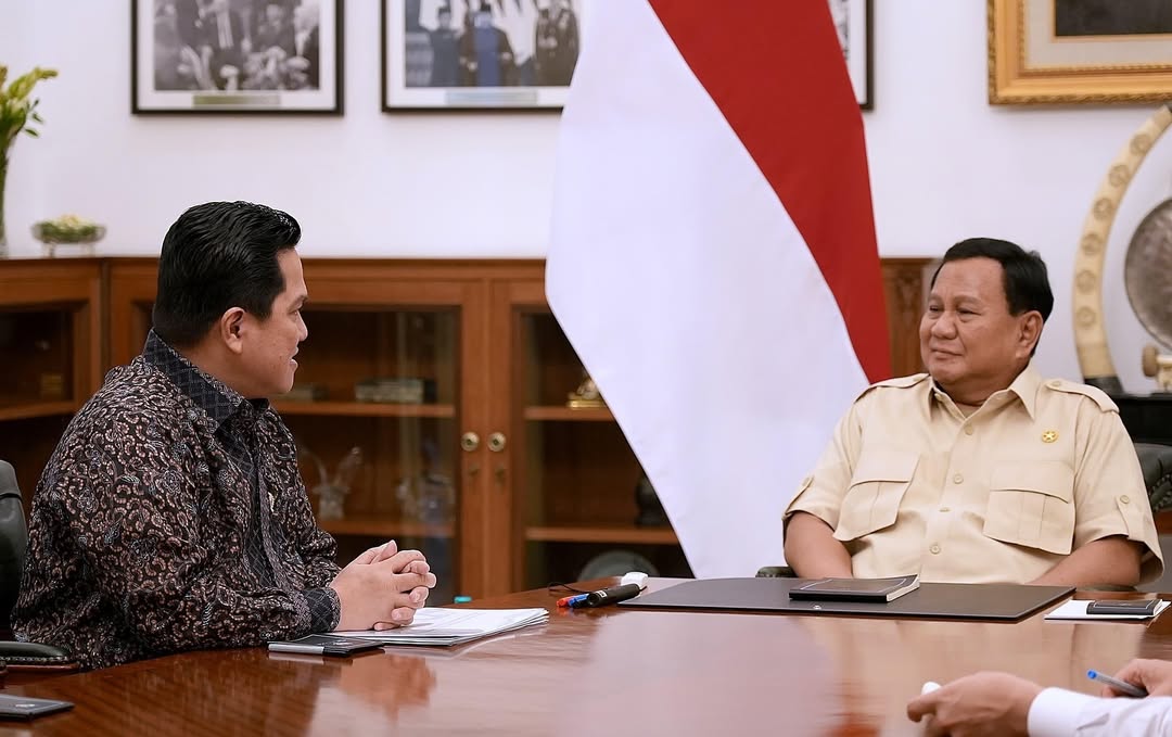 Menteri BUMN Erick Thohir menemui Presiden Prabowo Subianto. (Foto/instagram/erickthohir).