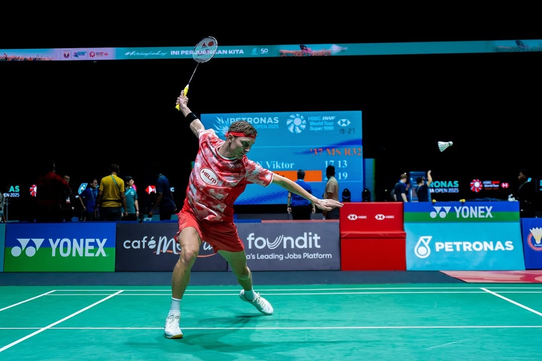 Viktor Axelsen saat berlaga di Malaysia Open 2025. (Foto/Instagram/Viktor Axelsen)