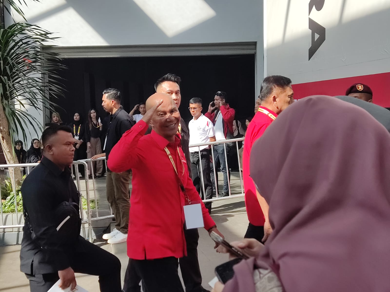 2 Elite PDIP Ikut Hadiri Puncak HUT Gerindra di Sentul. (BeritaNasional/Ahda).