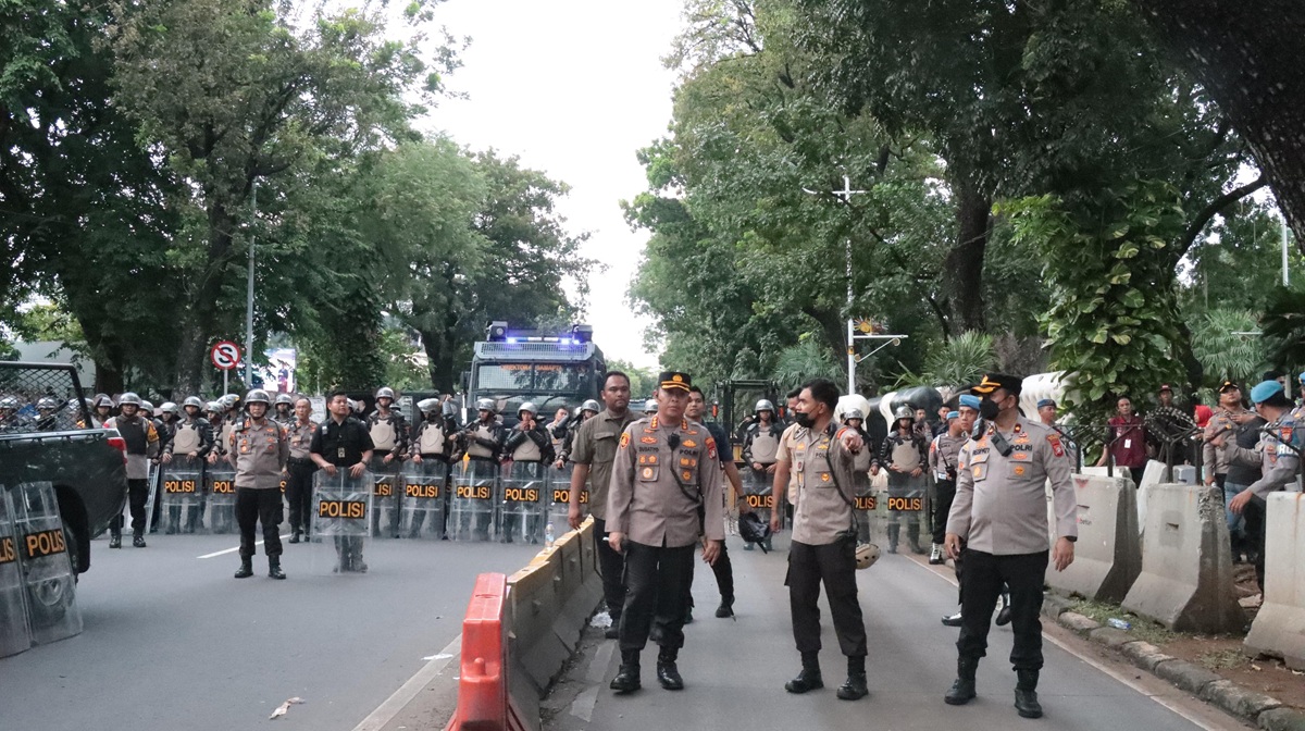 2.460 Personel Gabungan Dikerahkan amankan demo di Patung Kuda. (Foto/istimewa).