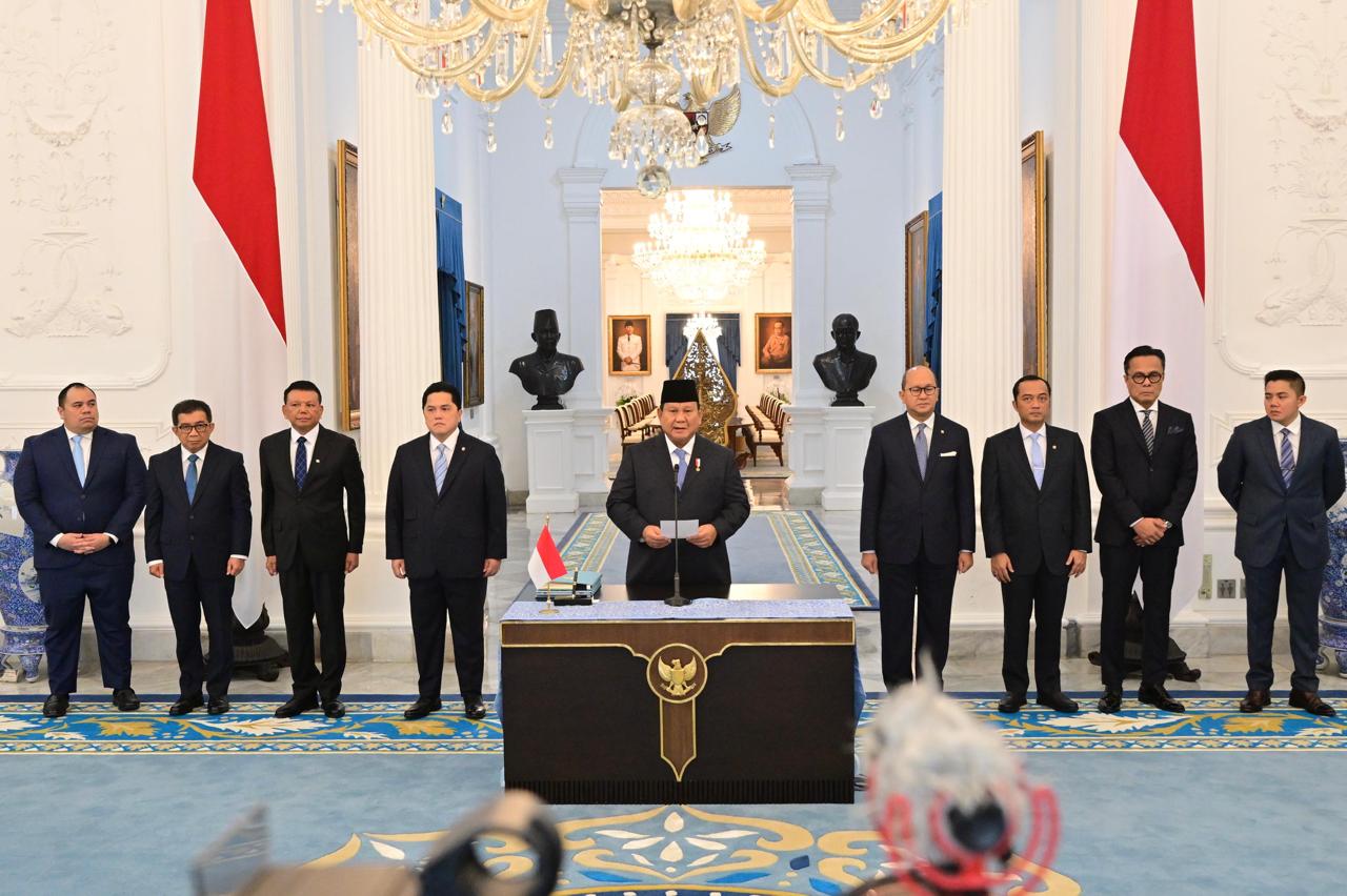 Presiden Prabowo Subianto saat peluncuran Danantara di Istana Merdeka (BeritaNasional/Biro Pers Istana)