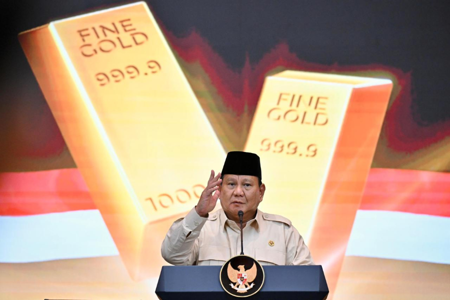 Presiden Prabowo Subianto saat peluncuran Bullion Bank. (BeritaNasional/Sekretariat Presiden)