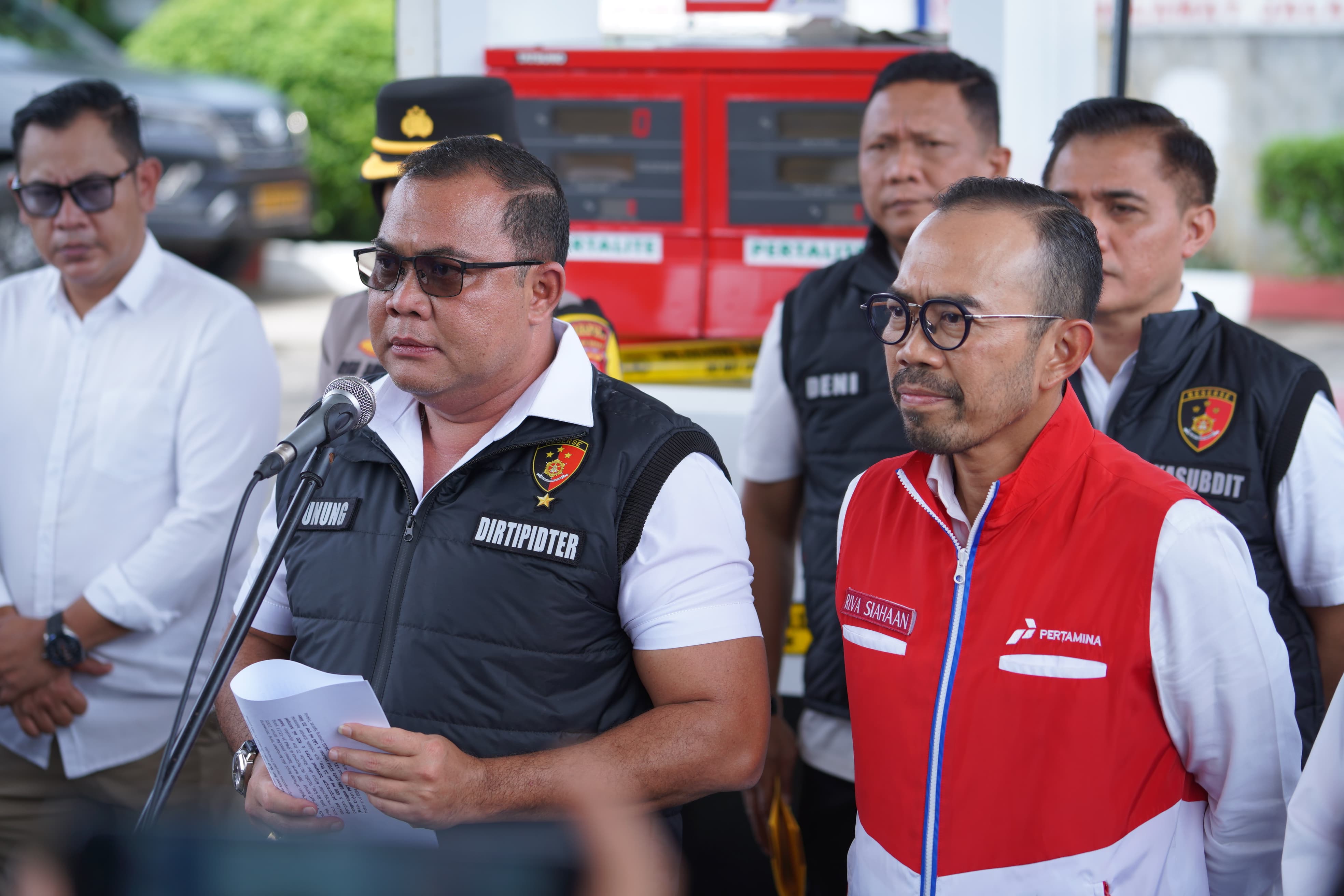 Bareskrim Polri Bongkar Kecurangan SPBU di Sukabumi. (Foto/istimewa).