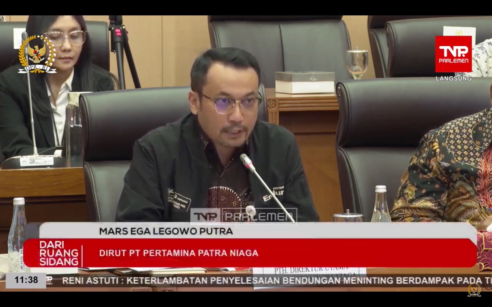 Pelaksana Tugas Harian (PTH) Direktur Utama Pertamina Patra Niaga Mars Ega Legowo Putra. (Foto/YouTube TV Parlemen).