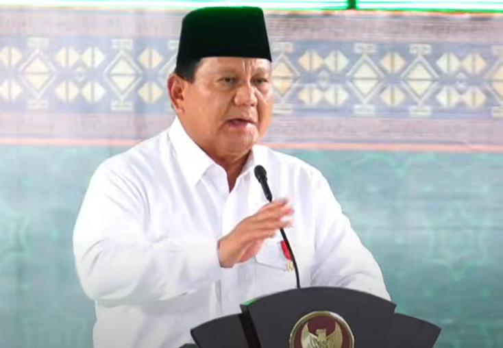 Presiden Prabowo Subianto membuka Kongres Muslimat Nahdlatul Ulama di Surabaya (BeritaNasional/tangkapan layar)