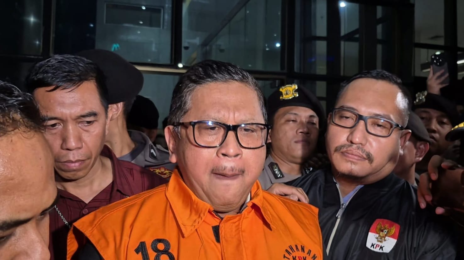 Sekjen PDIP Hasto Kristiyanto di KPK (BeritaNasional/Panji Septo).