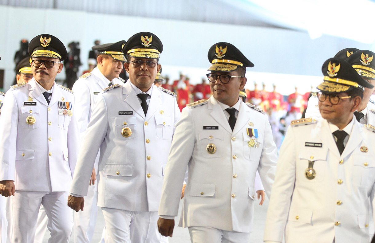 Kepala Daerah saat dilantik di Istana Merdeka. (BeritaNasional/Oke Atmaja)