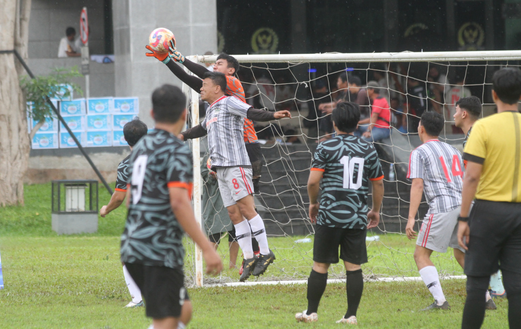 Pertandingan KWP Cup 2025 di Lapangan Kompleks Parlemen, Senayan, Jakarta Sabtu (22/2/2025).  (Berita Nasional.com/Oke Atmaja)