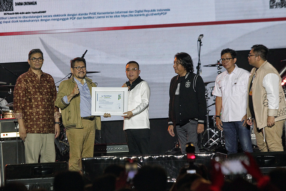 Malam puncak perayaan HUT Partai Gerindra dimeriahkan sejumlah artis. (BeritaNasional/Elvis Sendouw)