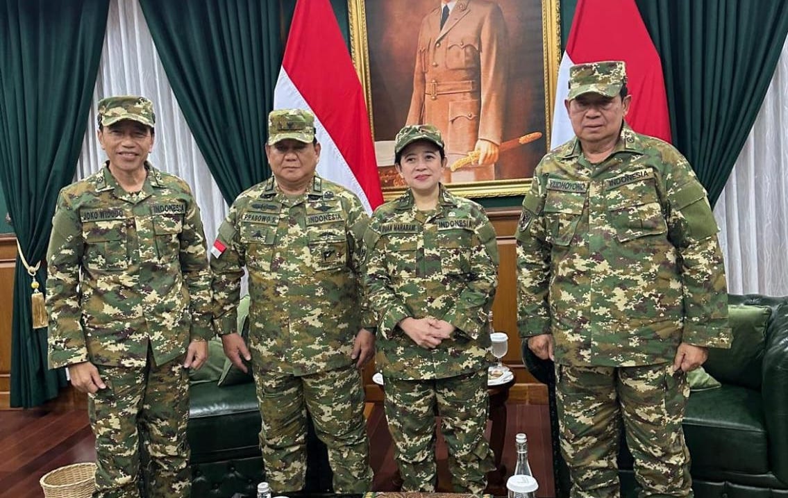 Momen Puan, Prabowo,Jokowi dan SBY Foto Bersama saat Parade Senja. (Foto/istimewa).