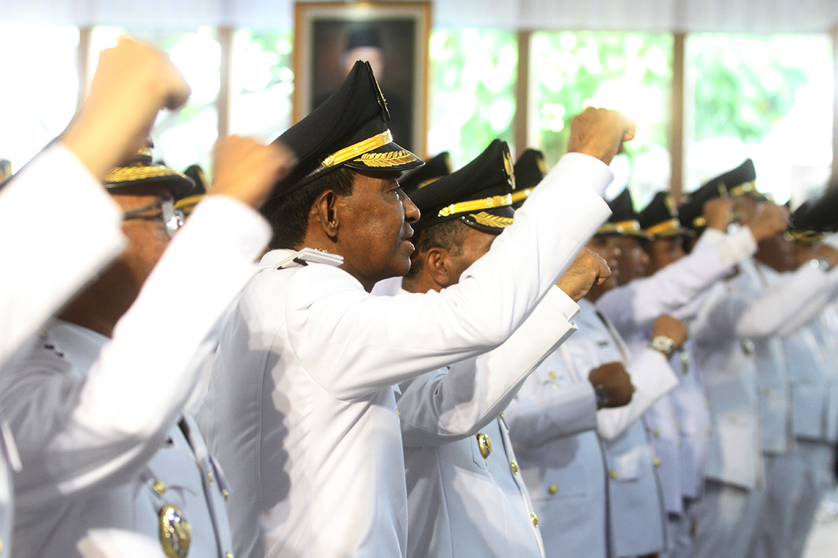 Pelantikan kepala daerah di Istana. (BeritaNasional/Oke Atmaja).