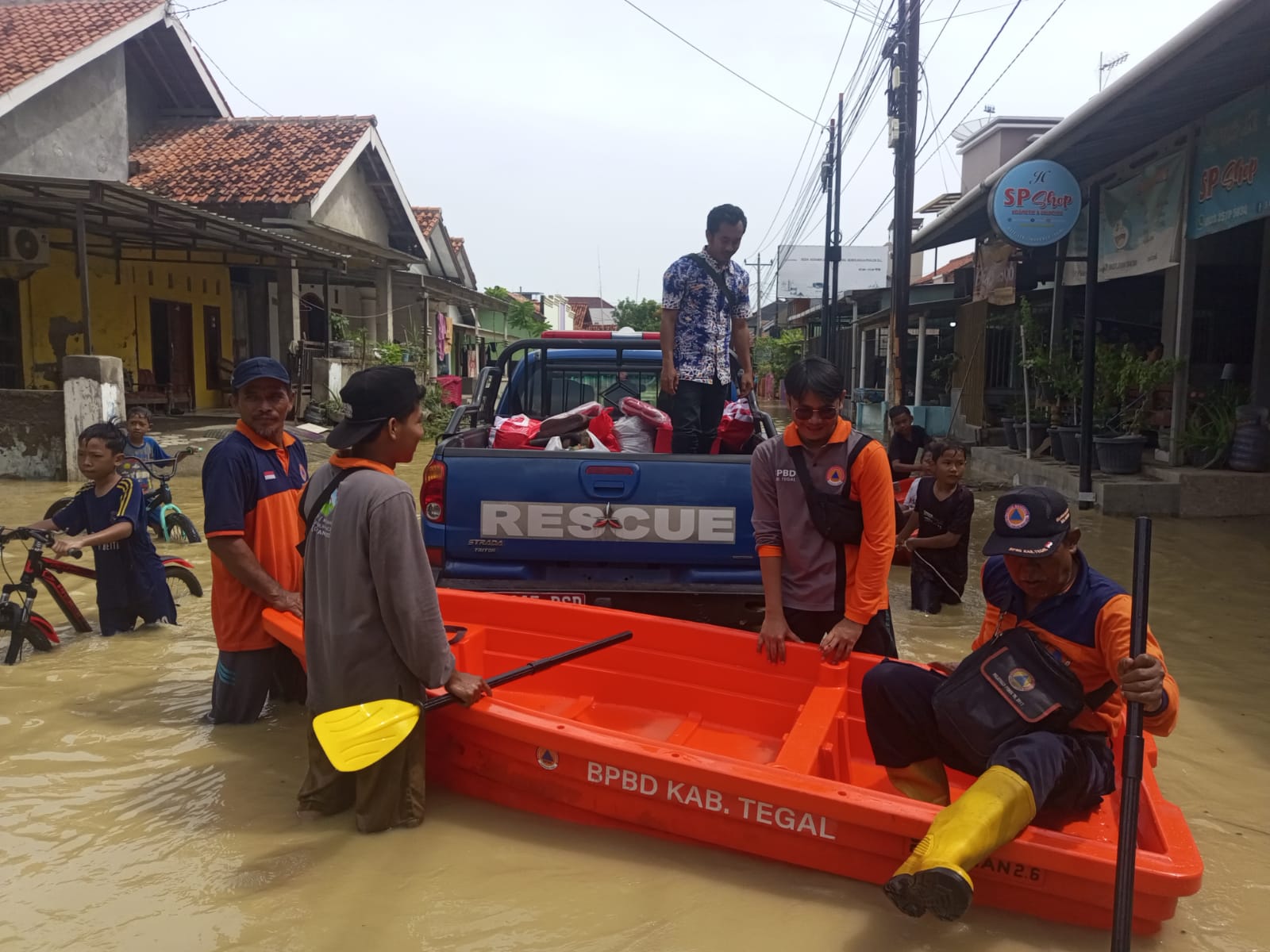 Banjir di Kabupaten Tegal Jawa Tengah (BeritaNasional/BPBD)