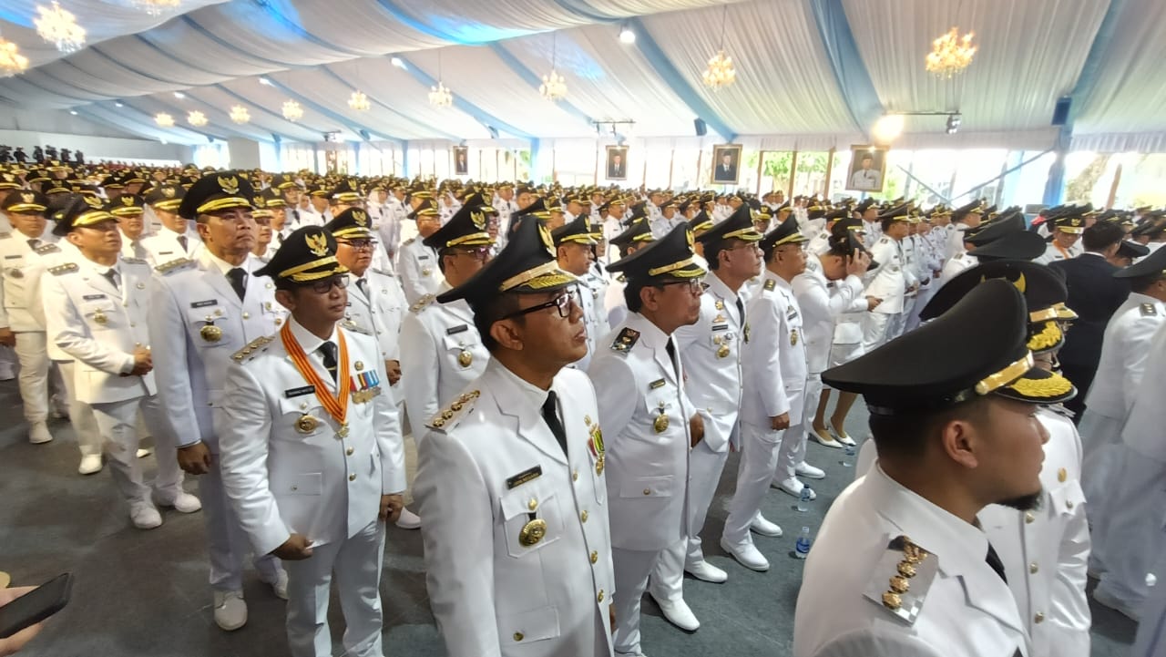 Ratusan kepala daerah terpilih dilantik Presiden Prabowo Subianto (BeritaNasional/Oke Atmaja)