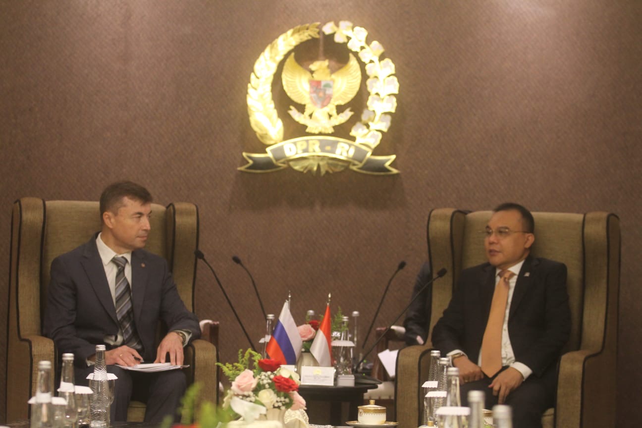 Wakil Ketua DPR RI Sufmi Dasco Ahmad menggelar pertemuan dengan Duta Besar Rusia untuk Indonesia. (BeritaNasional/Oke Atmaja).