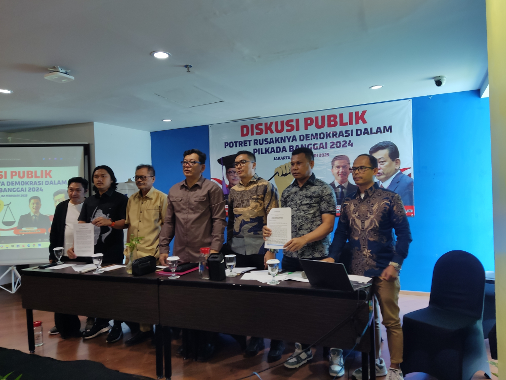 Diskusi publik bertema Potret Rusaknya Demikrasi dalam Pilkada Banggai 2024. (BeritaNasional/Ahda)