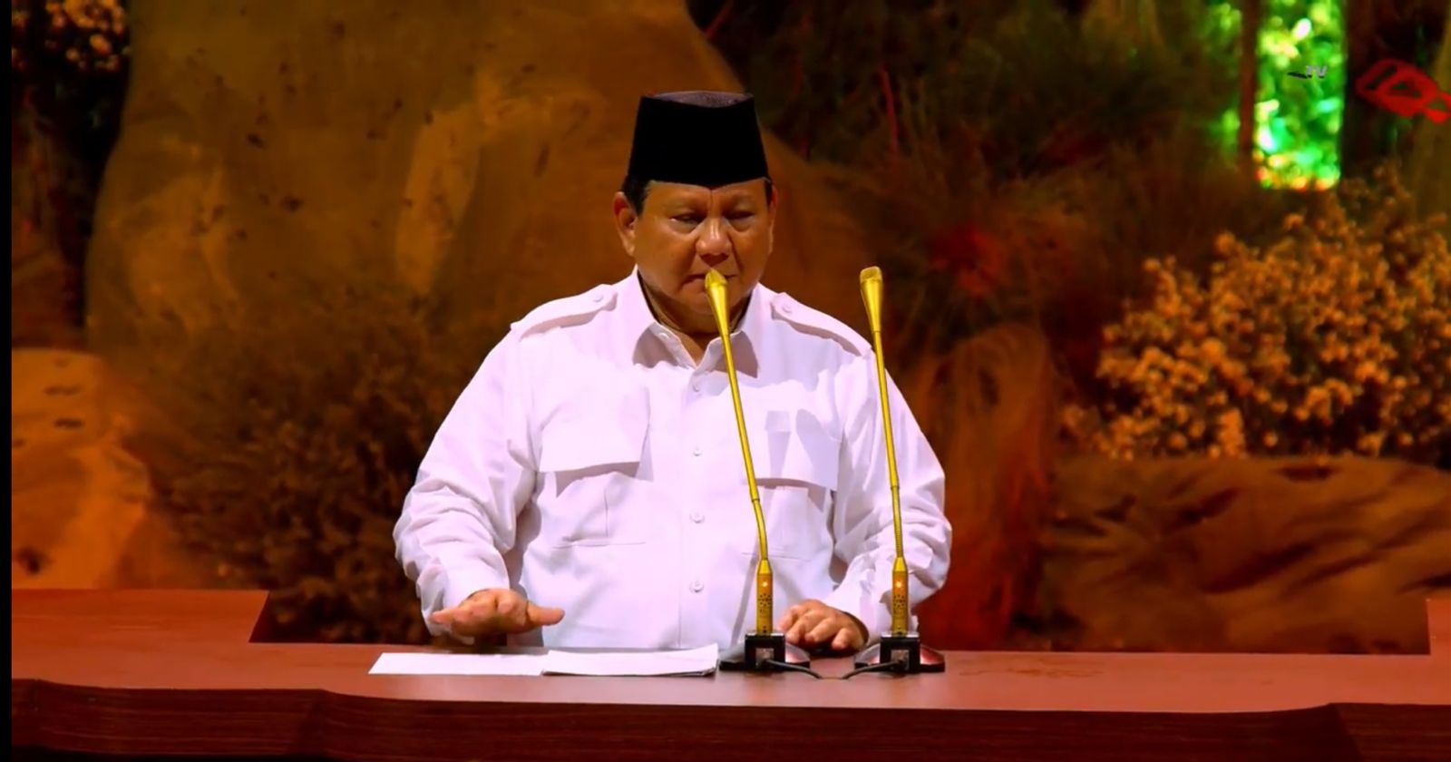 Presiden Prabowo di HUT Gerindra. (Foto/YouTube Gerindra).