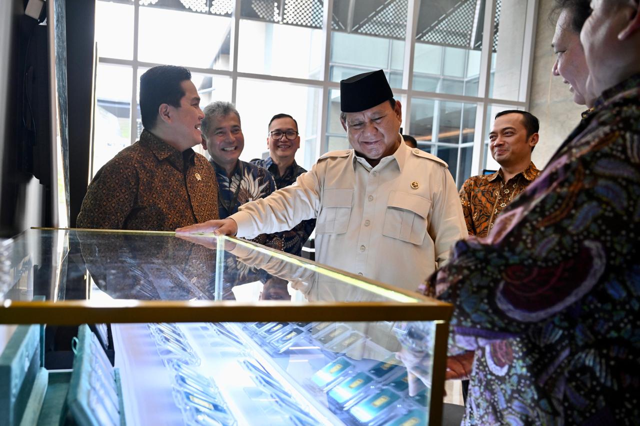 Presiden Prabowo Subianto saat peluncuran Bullion Bank. (BeritaNasional/Sekretariat Presiden)