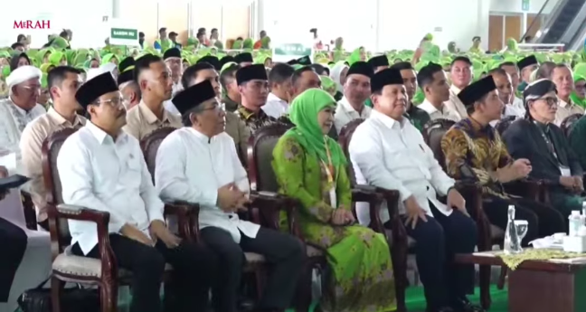 Presiden Prabowo buka kongres XVIII Muslimat Nahdlatul Ulama. (Foto/Tangkapan Layar)