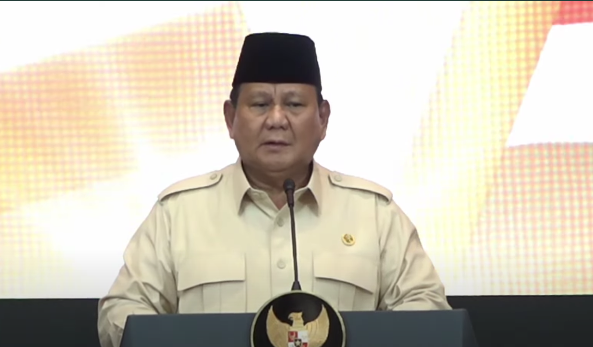 Presiden Prabowo Subianto saat meresmikan Bank Emas Pertama di Indonesia. (Foto/YouTube)