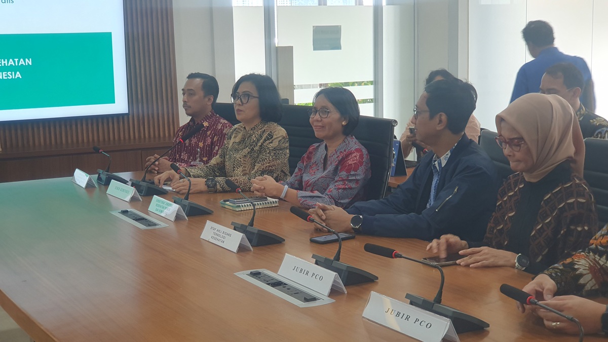 Juru Bicara PCO, Adita Irawati dalam konferensi pers Program Cek Kesehatan Gratis. (BeritaNasional/Bachtiar).