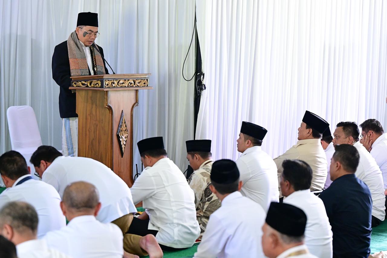 Presiden Prabowo Salat Jumat di Tenda Ibadah Bareng Peserta Retret. (Foto/BPMI Setpres).