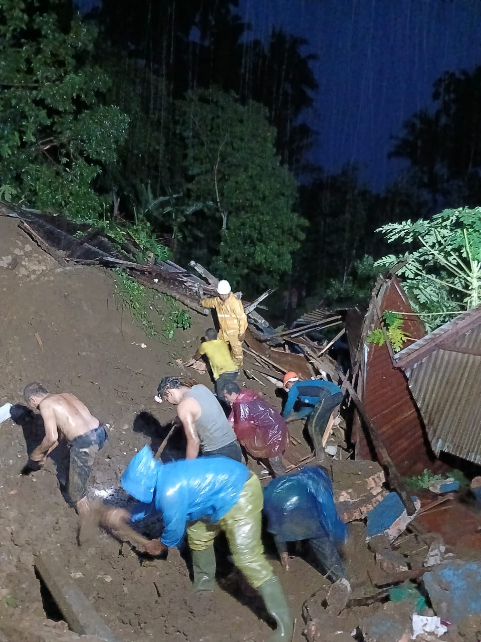 Pencarian korban tanah longsor di Tapanuli Selatan (BeritaNasional/BNPB)