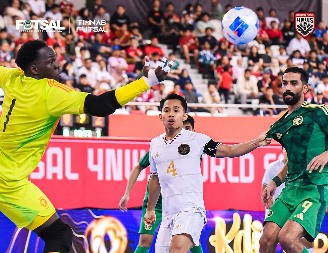 Timnas Futsal Indonesia berhadapan dengan Arab Saudi di ajang 4NWS 2025. (Foto/Instagram/timnasfutsal)