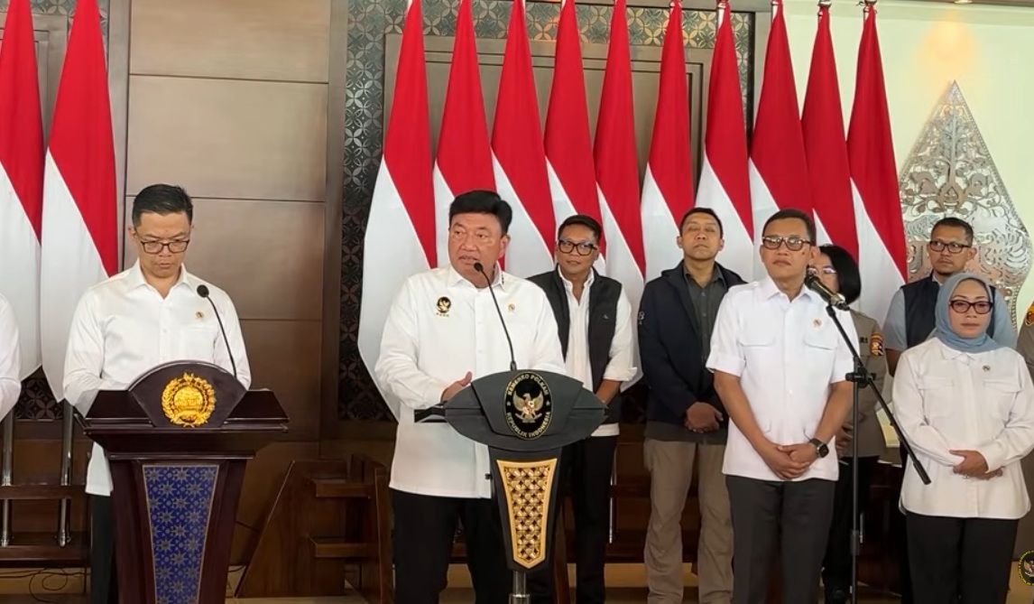 Menko Polkam Budi Gunawan dalam Konferensi Pers Pemulangan WNI Evakuasi dari Wilayah Konflik Myawaddy. (Foto/istimewa).