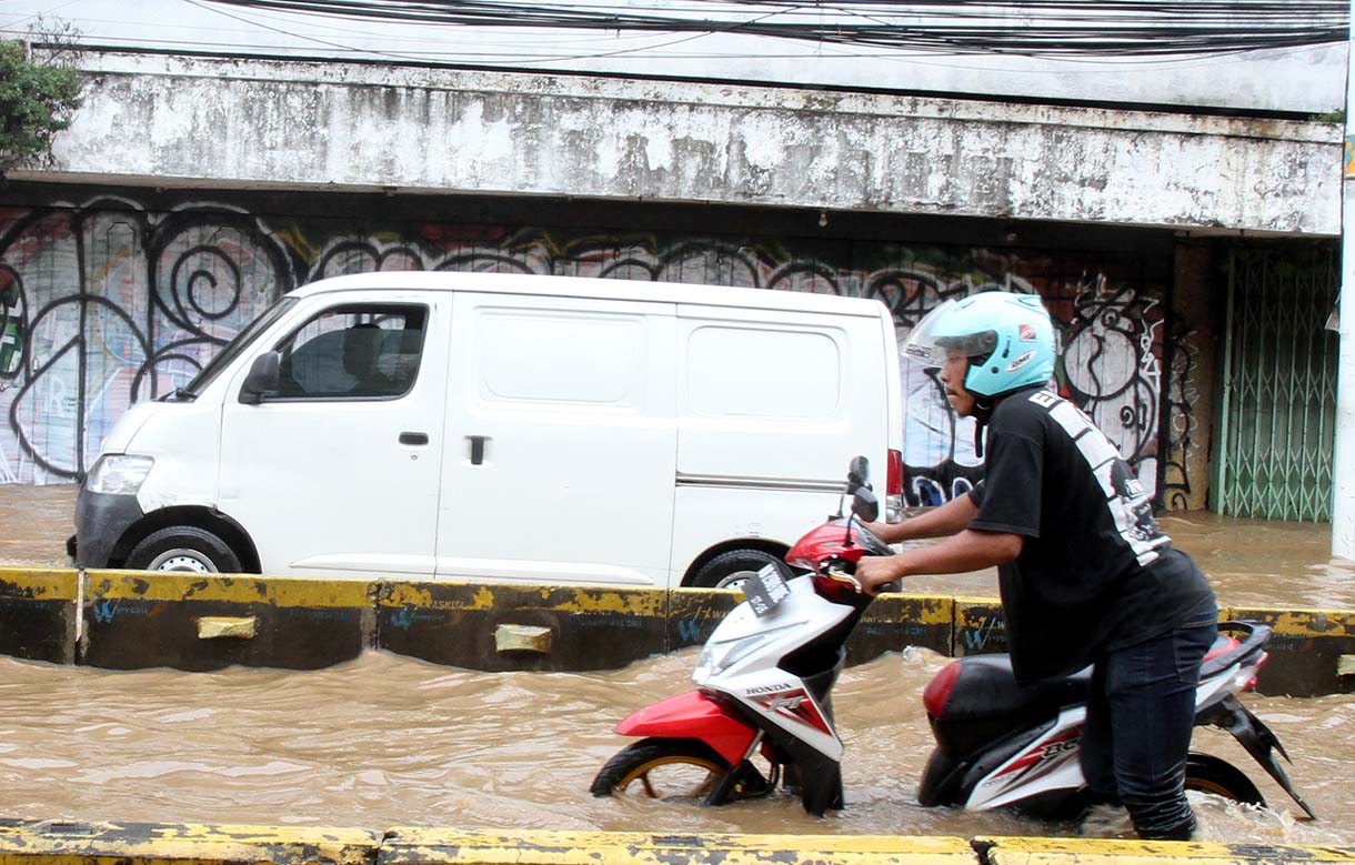 Situasi banjir di Jakarta. (BeritaNasional/Oke Atmaja).