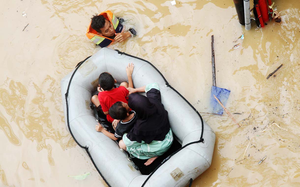 Banjir menimpa wilayah Jakarta. (BeritaNasional/Oke Atmaja).