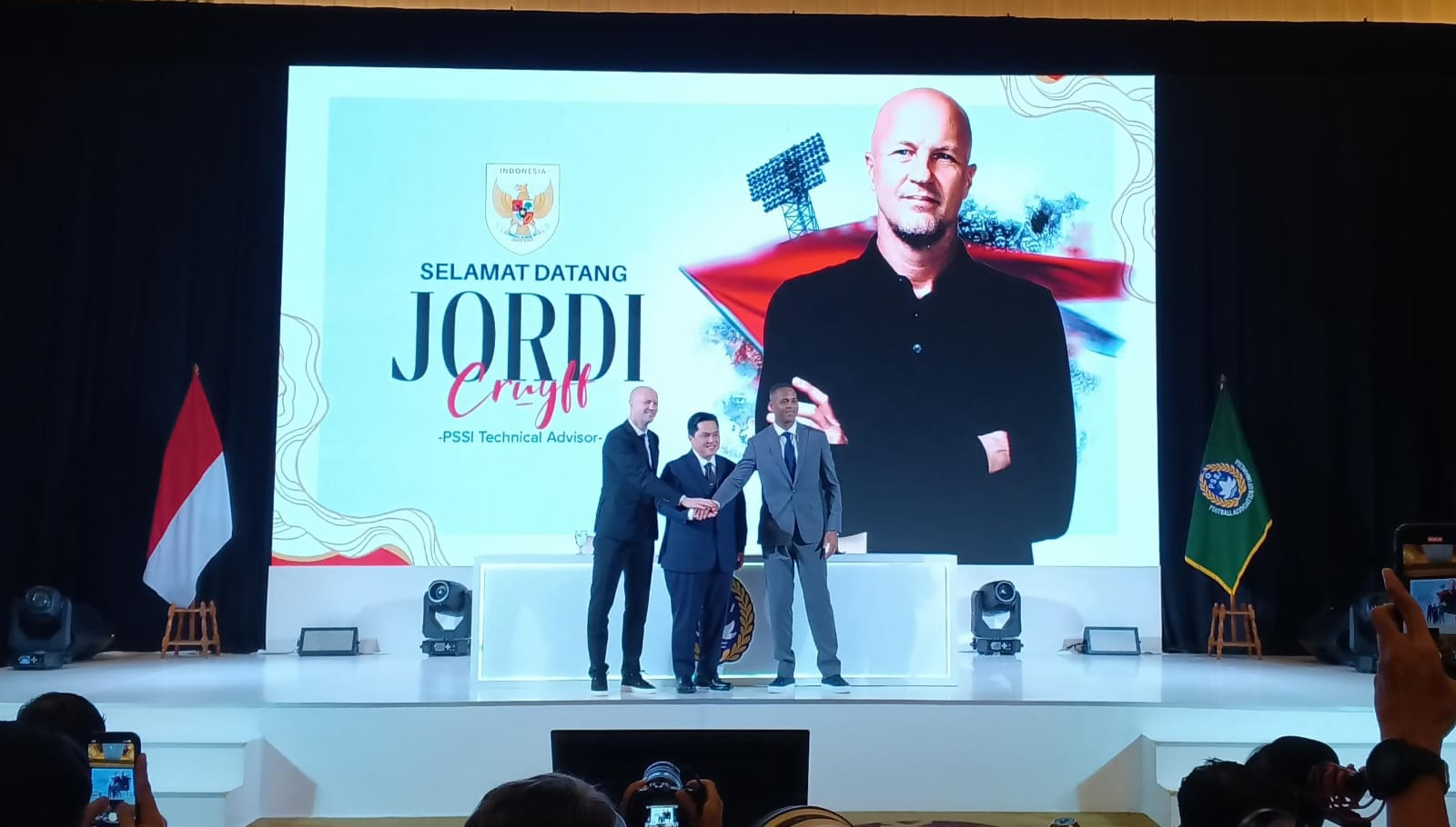 Penasihat teknis Timnas Indonesia Jordi Cruyff. (BeritaNasional/Hamdi).