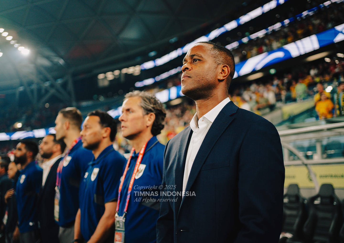 Pelatih Kepala Timnas Indonesia Patrick Kluivert saat pertandingan kontra Australia di Kualifikasi Piala Dunia 2026 Zona Asia. (Foto/PSSI)