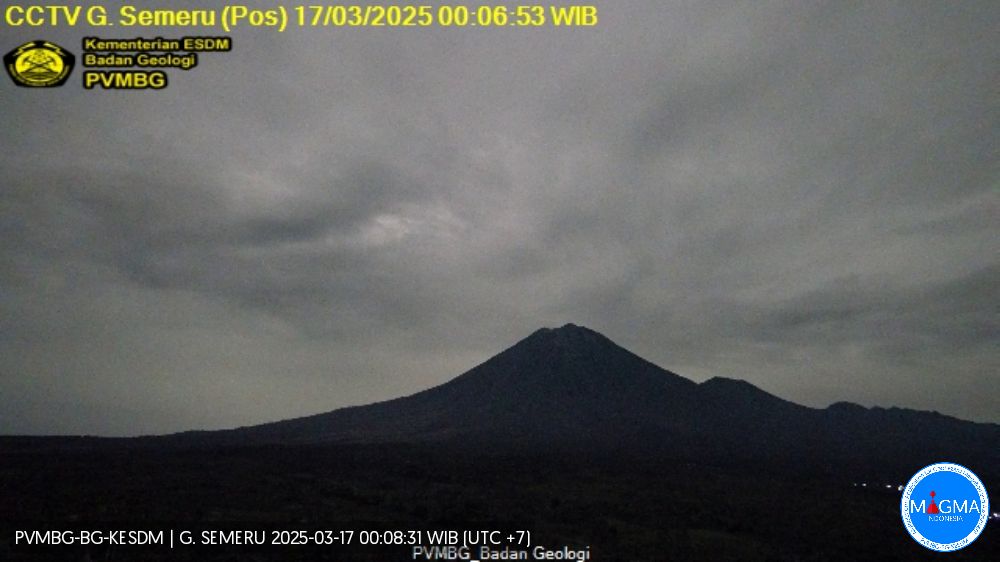 Gunung Semeru erupsi. (Foto/PVMBG).