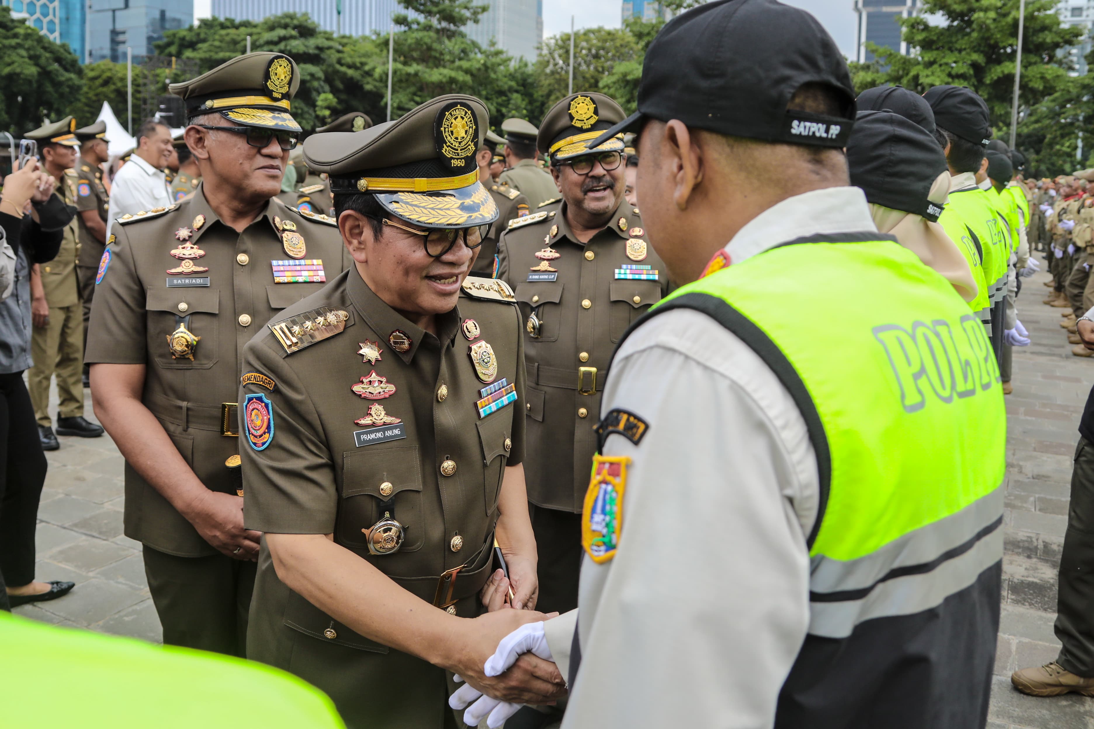 Gubernur Jakarta Pramono Anung saat menghadiri HUT Satpol PP Jakarta. (Foto/Pemprov Jakarta)