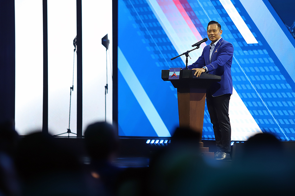 Kongres VI Partai Demokrat Ketum Partai Demokrat Agus Harimurti Yudhoyono (BeritaNasional/Elvis Sendouw)