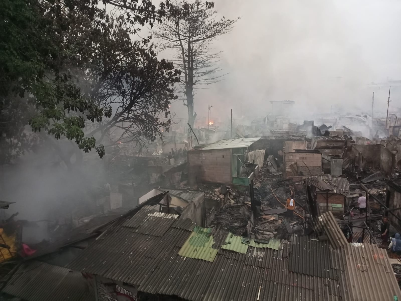 Ilustrasi kebakaran rumah semipermanen di Jakarta. (Foto/Istimewa)