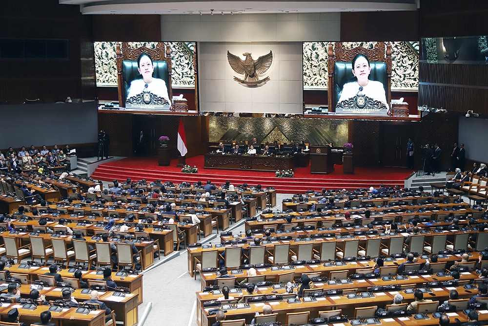 Rapat Paripurna Rancangan Undang-Undang tentang Perubahan atas Undang-Undang Nomor 34 Tahun 2004 tentang Tentara Nasional Indonesia atau RUU TNI. (BeritaNasional/Elvis Sendouw)