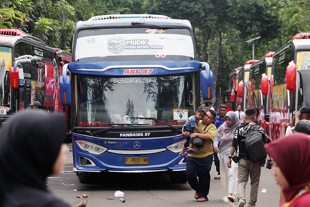 Ilustrasi bus mudik gratis 2025. (BeritaNasional/Elvis)