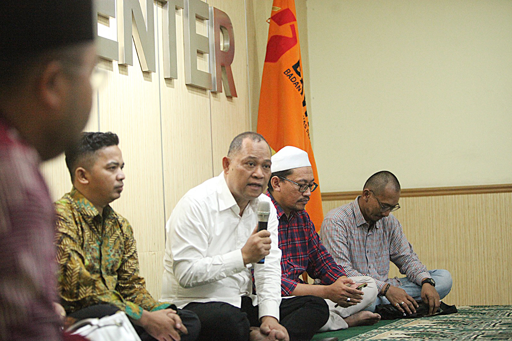 Ngabuburit Pengawasan Bersama Media di Media Center Bawaslu. (BeritaNasional/Elvis Sendouw)